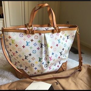 Auth Louis Vuitton Sharleen GM Multicolor Tote